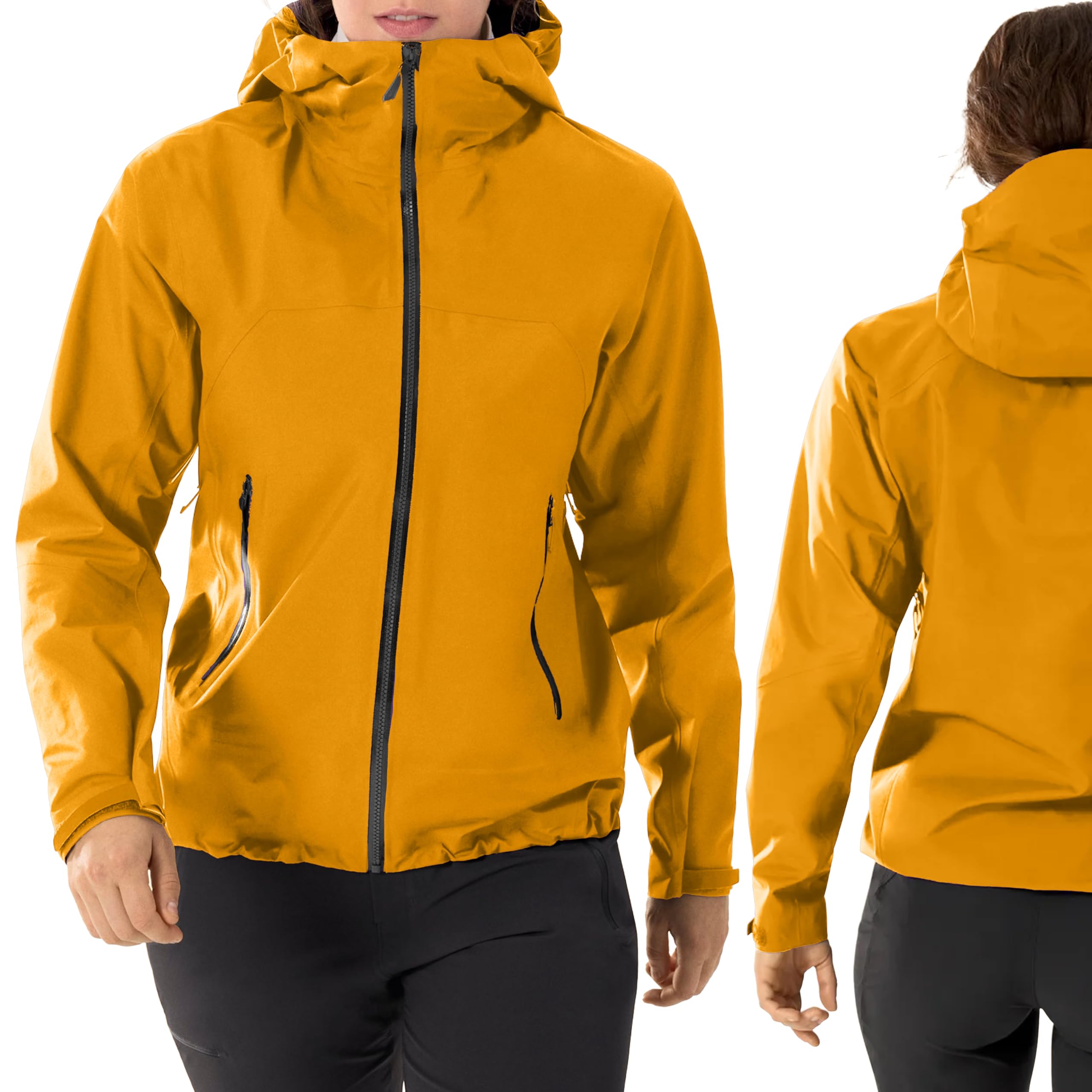 Damen 3-Lagen Hardshelljacke Wasserdicht Winddicht Wanderjacke | Unterarmbelüftung, atmungsaktiv, abnehmbare Kapuze, leichtes Design, für Trekking und Bergsport