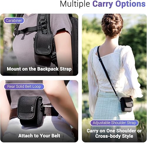 Miniatura 3 de Funda de transporte de neopreno para cámara Canon PowerShot V10 Vlog, funda para cámara, bolsa cruzada con correa y mosquetón para Osmo Action 5 Pro