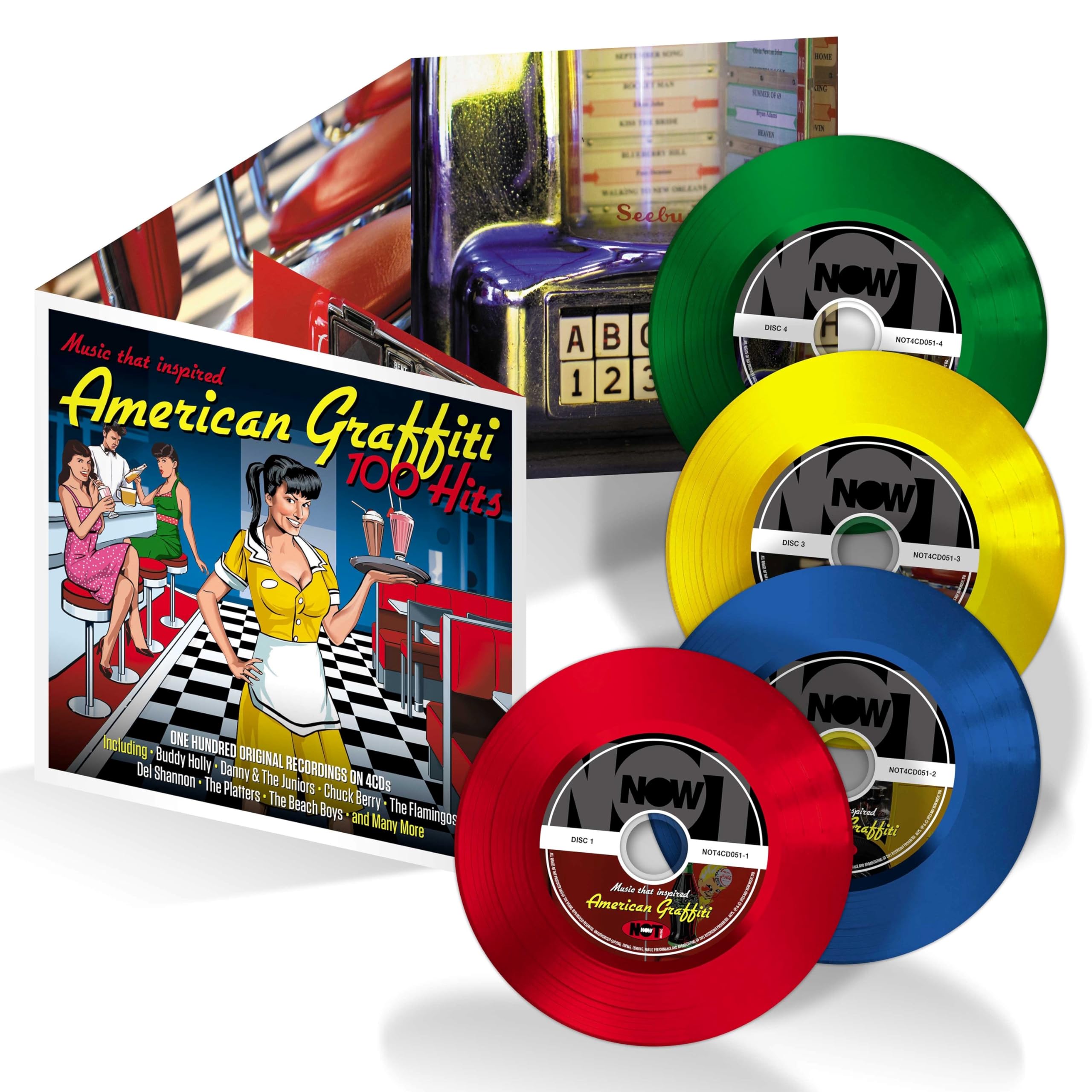 Music That Inspired American Graffiti 100 Hits 4CD, Various Artists, Rock 'n' Roll Classics Collection, 100 Original Tracks
