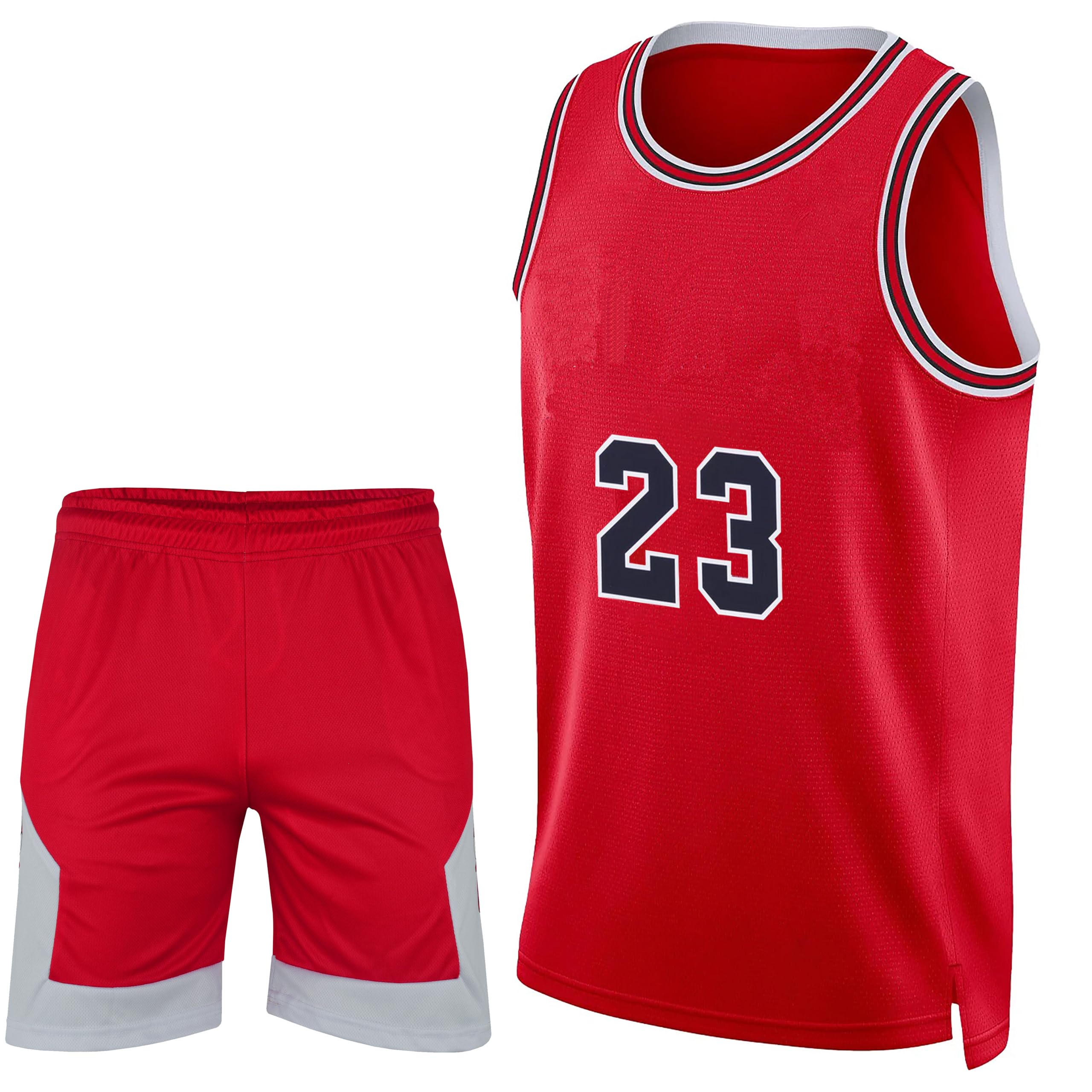 KONCEPT Kit da basket - 2 pezzi maglia da basket e corto, senza maniche, abbigliamento sportivo per adulti