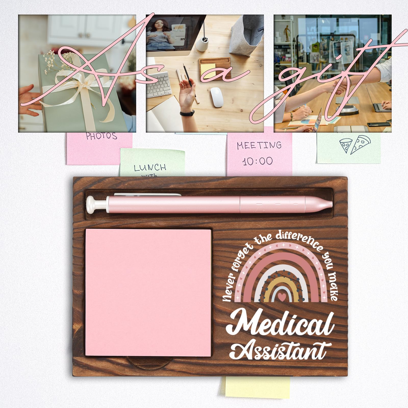 Medical Assistant Gifts, Thank You Appreciation Gifts for Medical Assistant Week Graduation Birthday Christmas Office Desk Self-Stick Note Pad Holders SBB31
