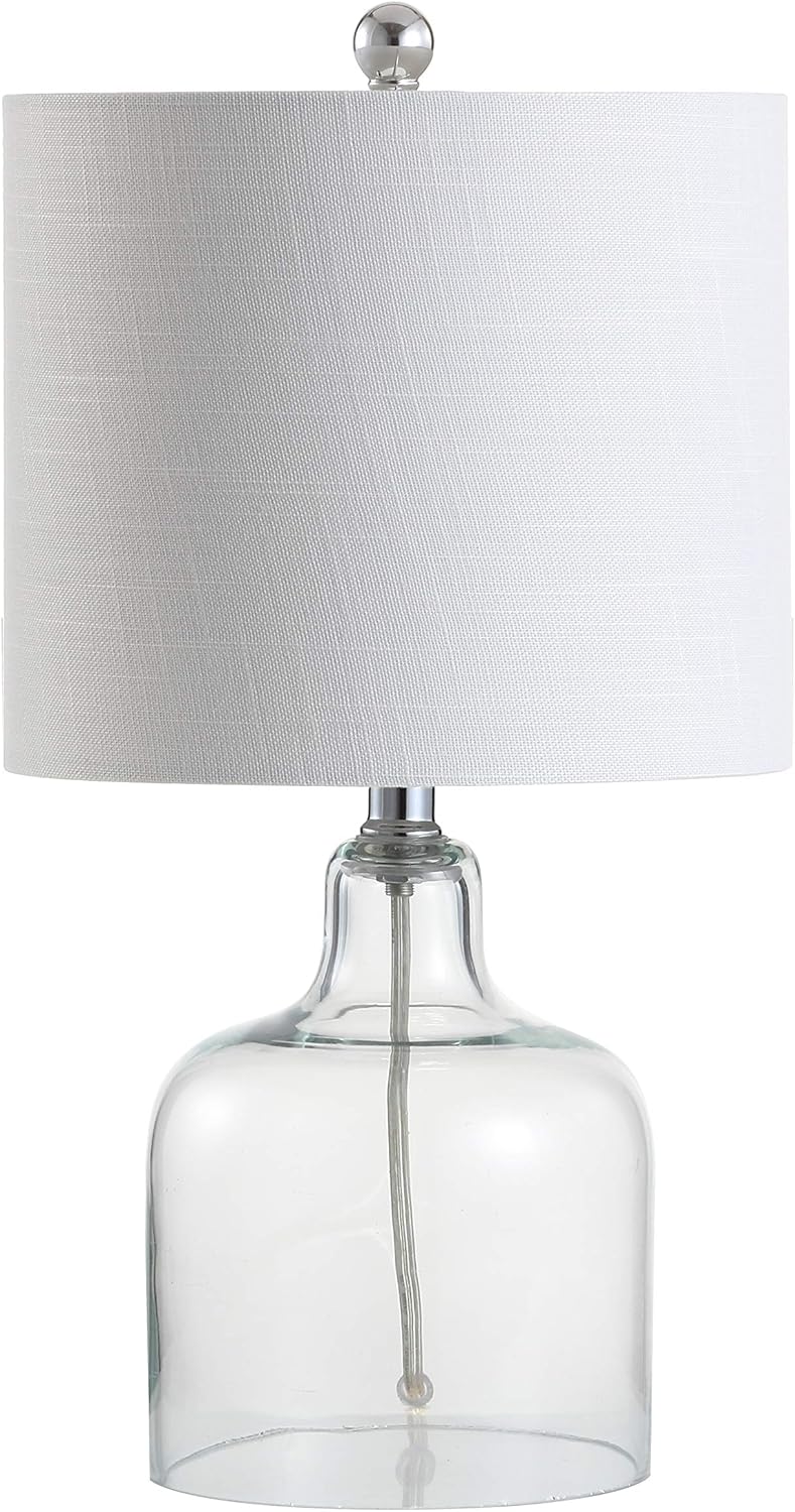 Buу 1 gеt 1 JONATHAN Y JYL1036C Gemma 19 Glass Bell LED Lamp Coastal,for Bedroom, Living Room, Office, College Dorm, Coffee Table, Bookcase, Clear