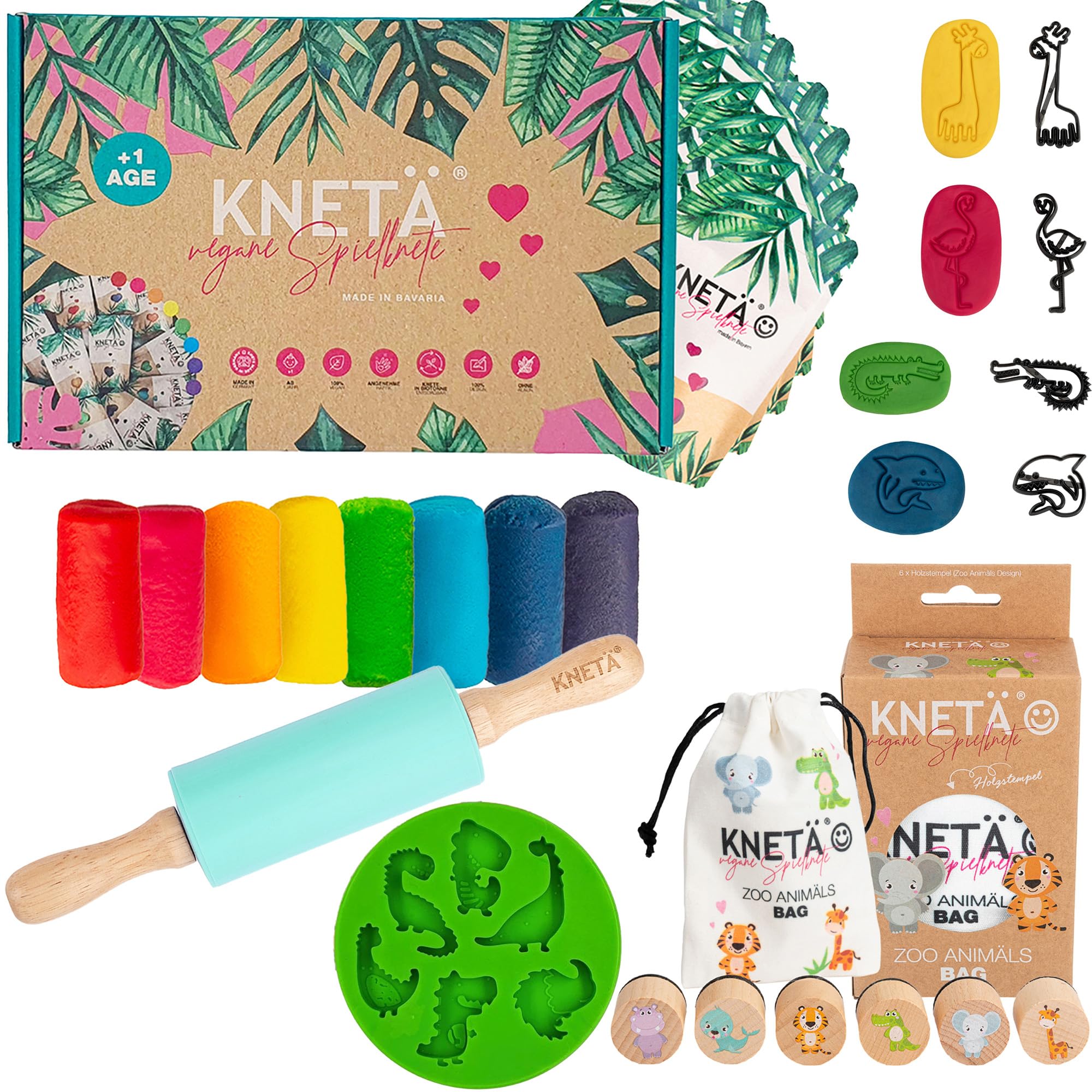 KNETÄ STARTÄR BUNDLES - Plastilina vegana a partir de 1 año I Made in Germany I Knetset I Knetset I Knetzubehör (M)