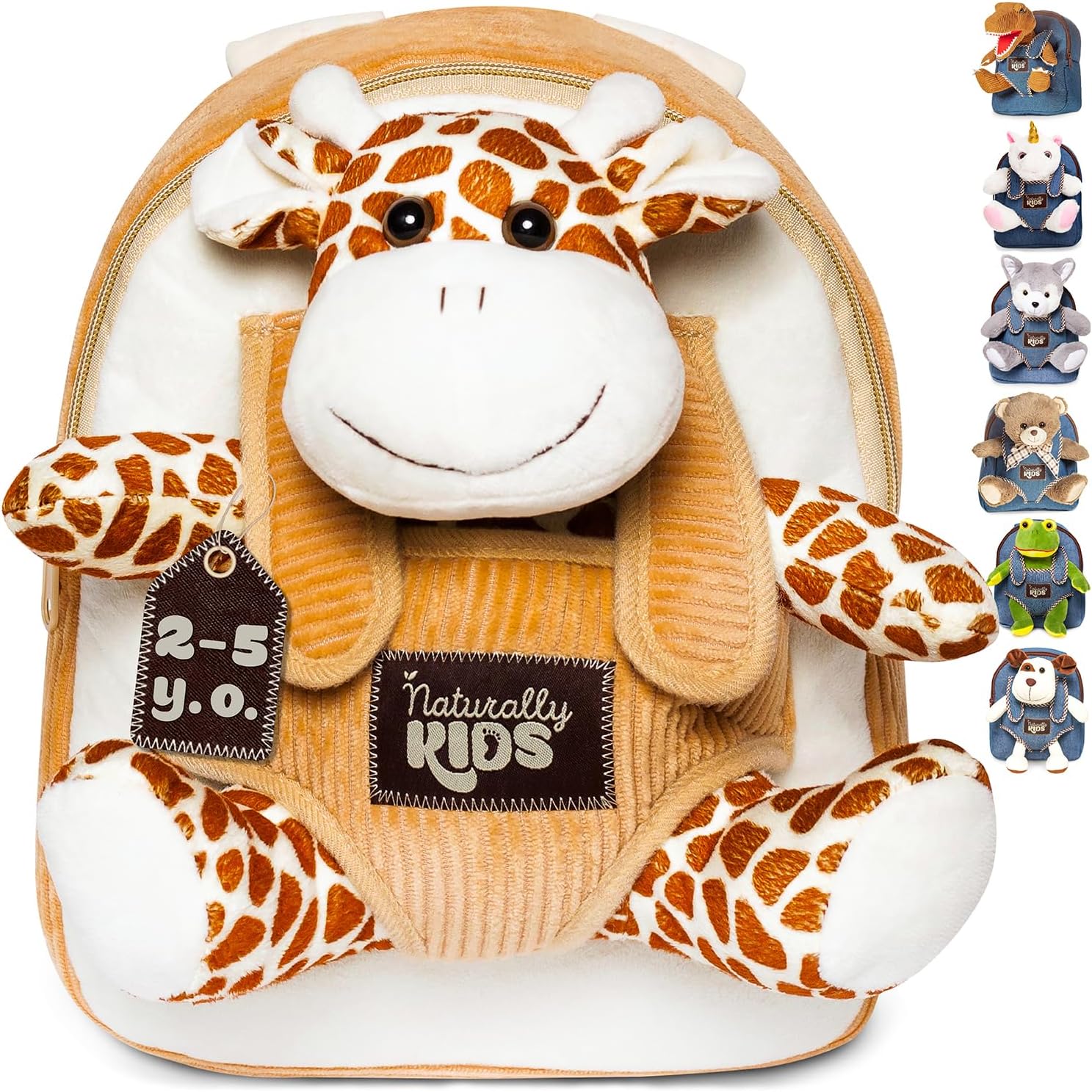 Naturally KIDS Giraffe Backpack, Giraffe Toy for Toddler
