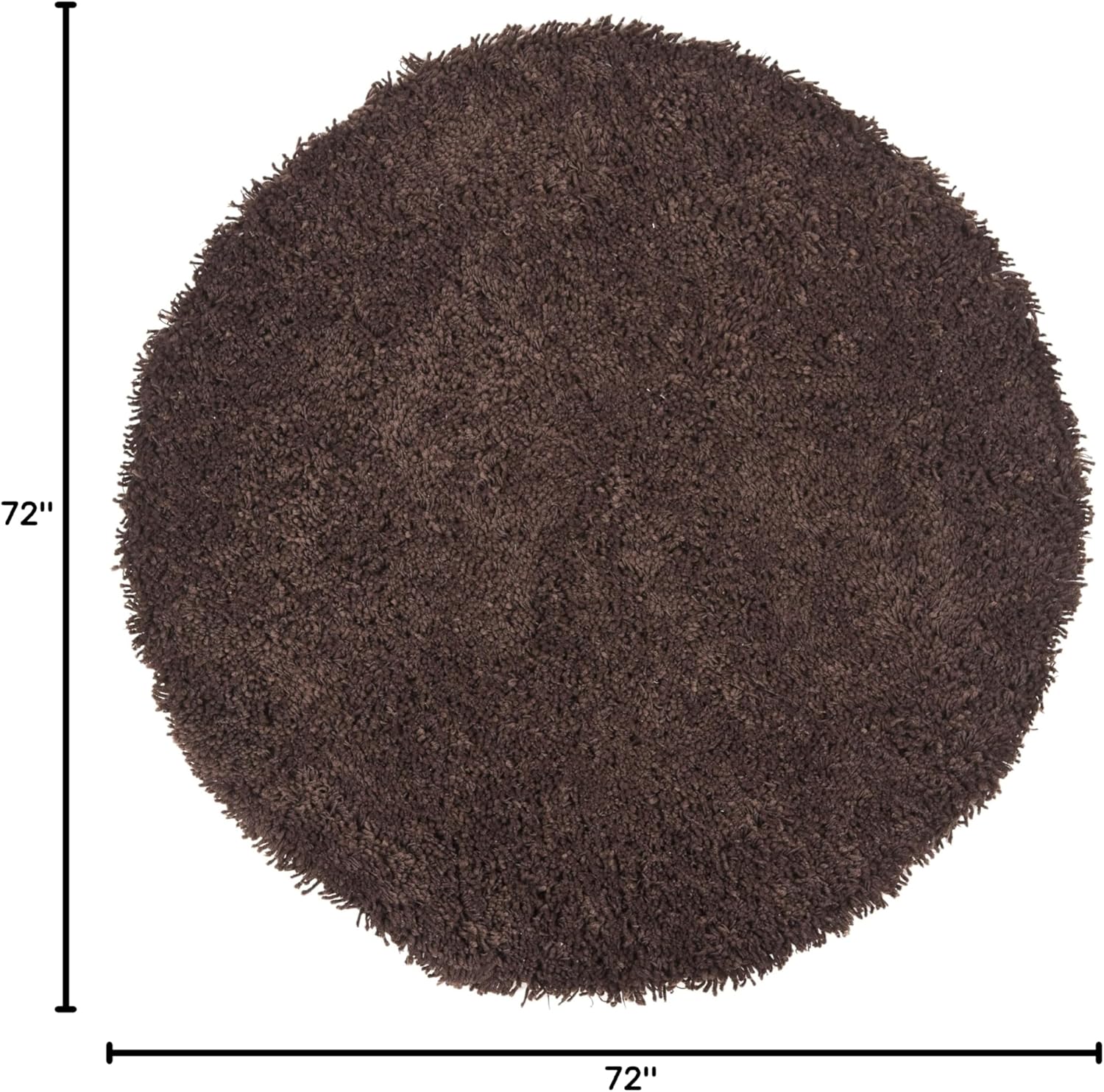 SAFAVIEH Classic Shag Collection 6' Round Chocolate SG240E Handmade 1.75-inch Thick Area Rug