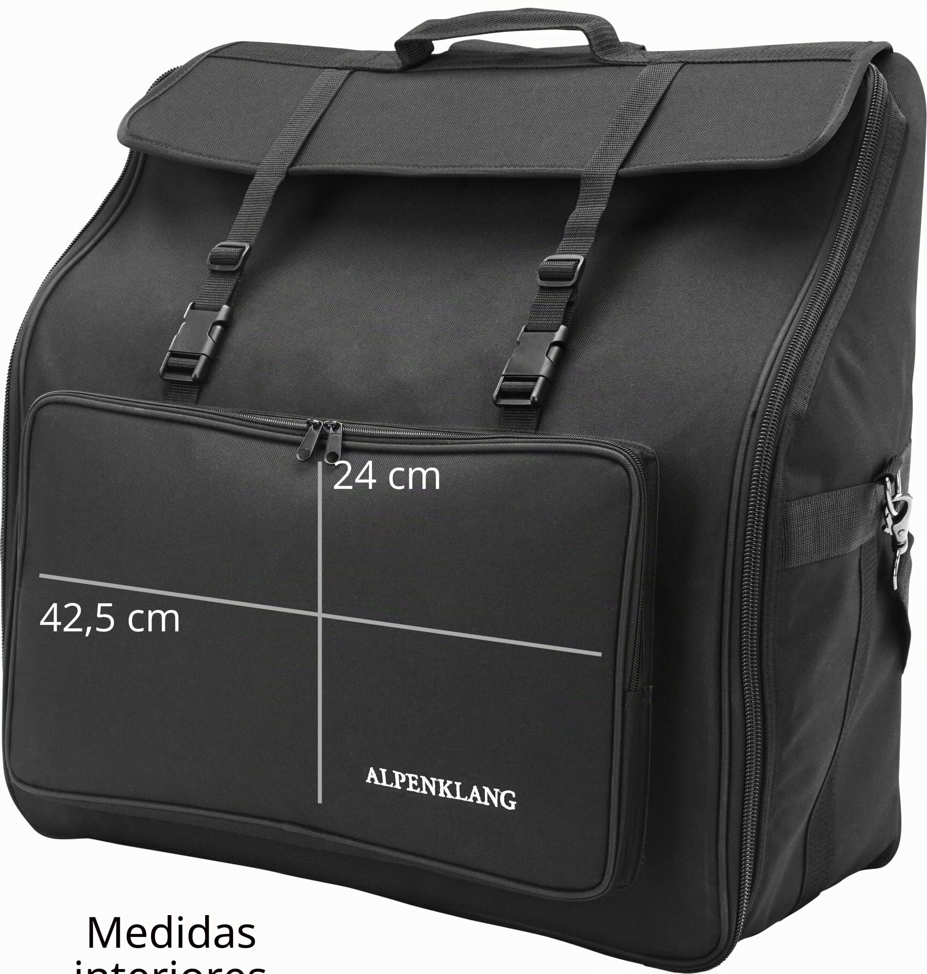 Alpenklang Funda para Acordeón IV/96, Negra, Correas de Mochila Acolchadas | Compatible con acordeones de 96 bajos, Material exterior resistente y repelente al agua, Acolchado de 10 mm de grosor