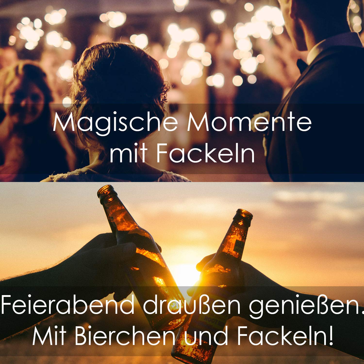11 Fackeln Hochwertige Handschutz, mit Extra Langem Griff, Kinder Fackeln Spaß für Nachtwanderung Wachsfackel 11 x 45 min