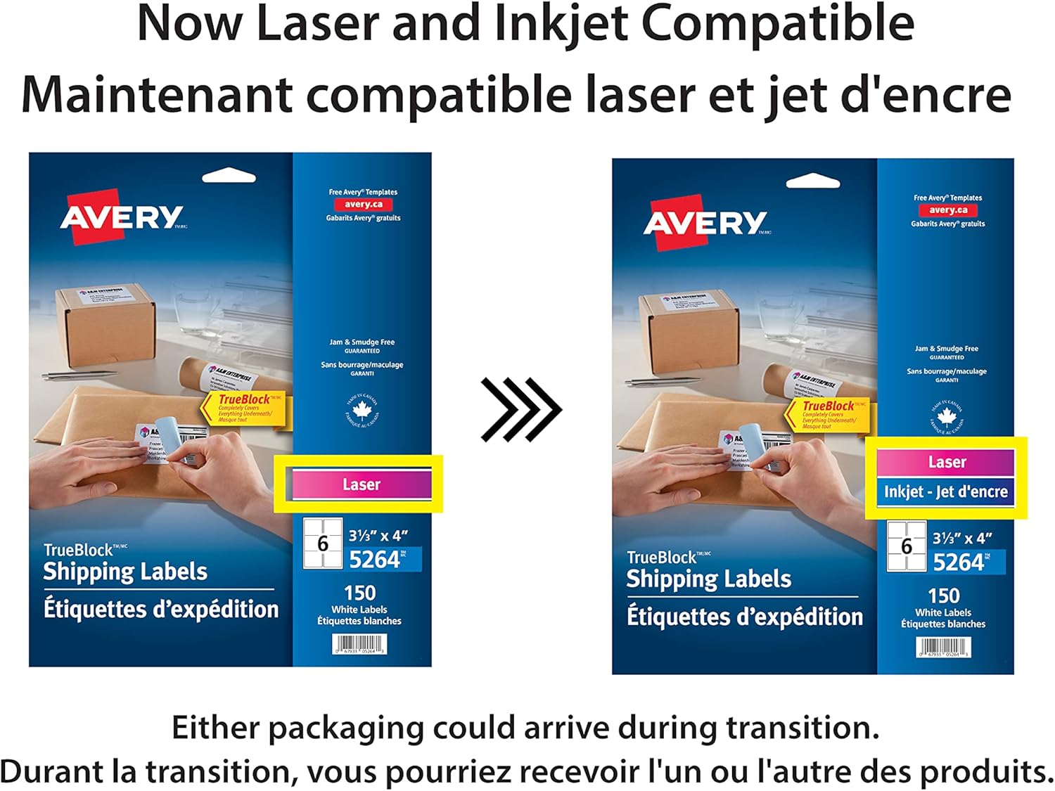 Avery TrueBlock Shipping Labels for Inkjet/Laser Printers, 3 ...