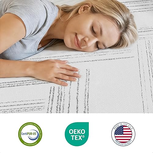 Miniatura 6 de KOW Colchones tamaño King de 10 pulgadas de espuma viscoelástica de gel refrescante con colchón de firmeza media, alivio de presión, certificado