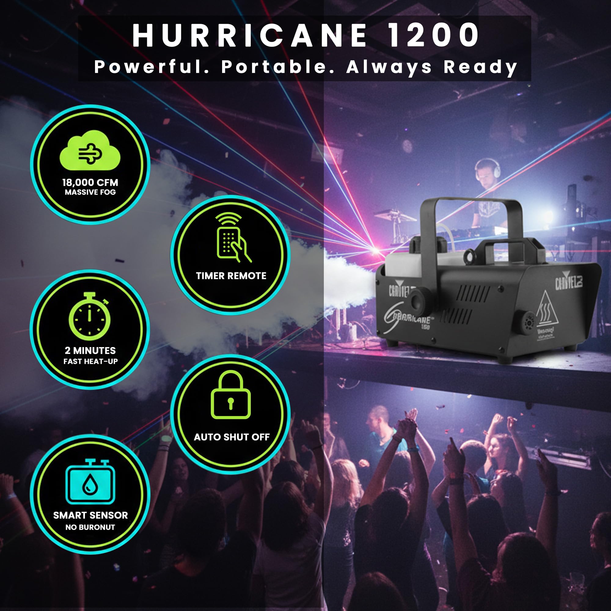 Amazon.com: CHAUVET DJ Hurricane 1200 18,000-CFM Fog Machine