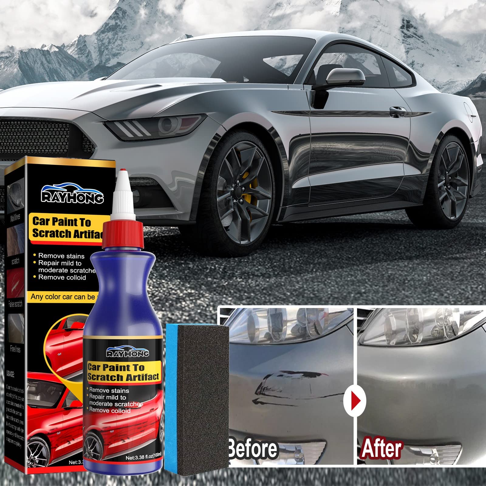 Kratzer Entferner Auto, 2026 Upgrade Auto Kratzer Entferner, Autopolitur Kratzer Entfernen, Schnelle Tiefenreparaturcreme, Lackkratzer Reparatur, Auto Kratzerentferner für Tiefe Kratzer, 100ML*5Pcs