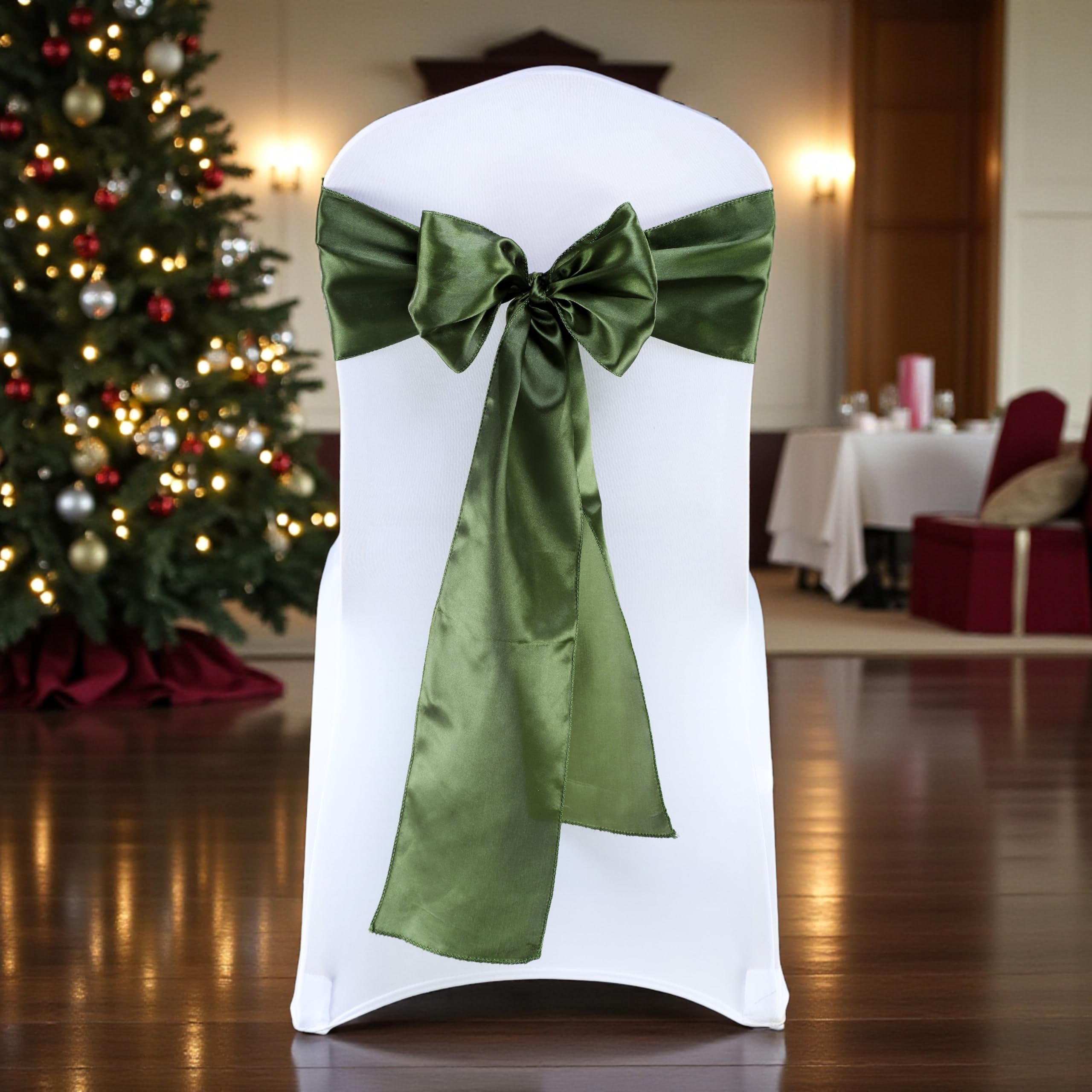 Lazos Silla Satén Bodas 100 Lazos De Satén Para Sillas - 108 Pulgadas De Largo, Para Bodas, Banquetes Y Decoración De Eventos, Envío Gratis Lazos Sillas Banquete Reutilizables