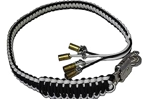 Biker Whip get Back 36" Black and White with Silver Punisher Skulls .45 Cal casing
