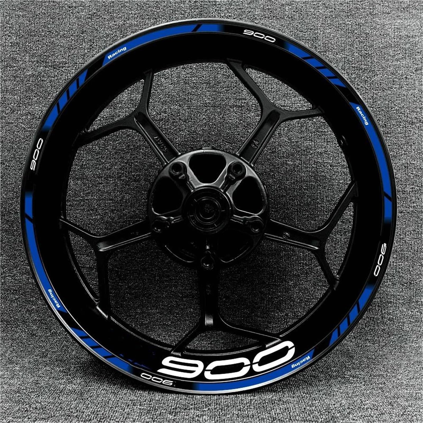 Motorcycle 17 Inch Wheel Hub Modified Decal Decorative Rim Waterproof Reflective Stickers for Kawasaki for Z900(Color8)
