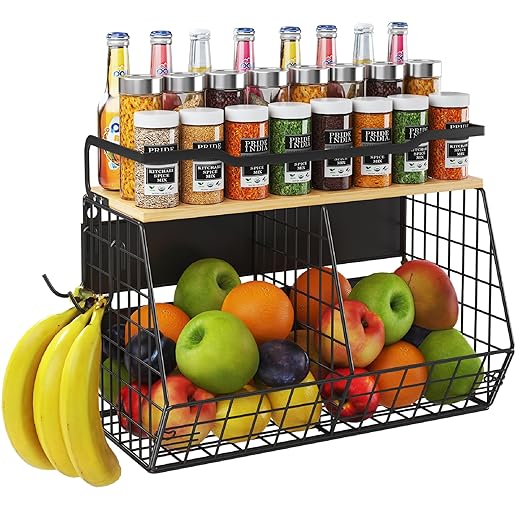 Magnetic Shelf for Fridge with Wider & Thicker Magnet, 1 Pack Refrigerator Organizer Storage Basket for Fruit, Onion, Potato, Spice Rack, Kitchen, Laundry, Pantry (Black, 16" x 6" x 11")
