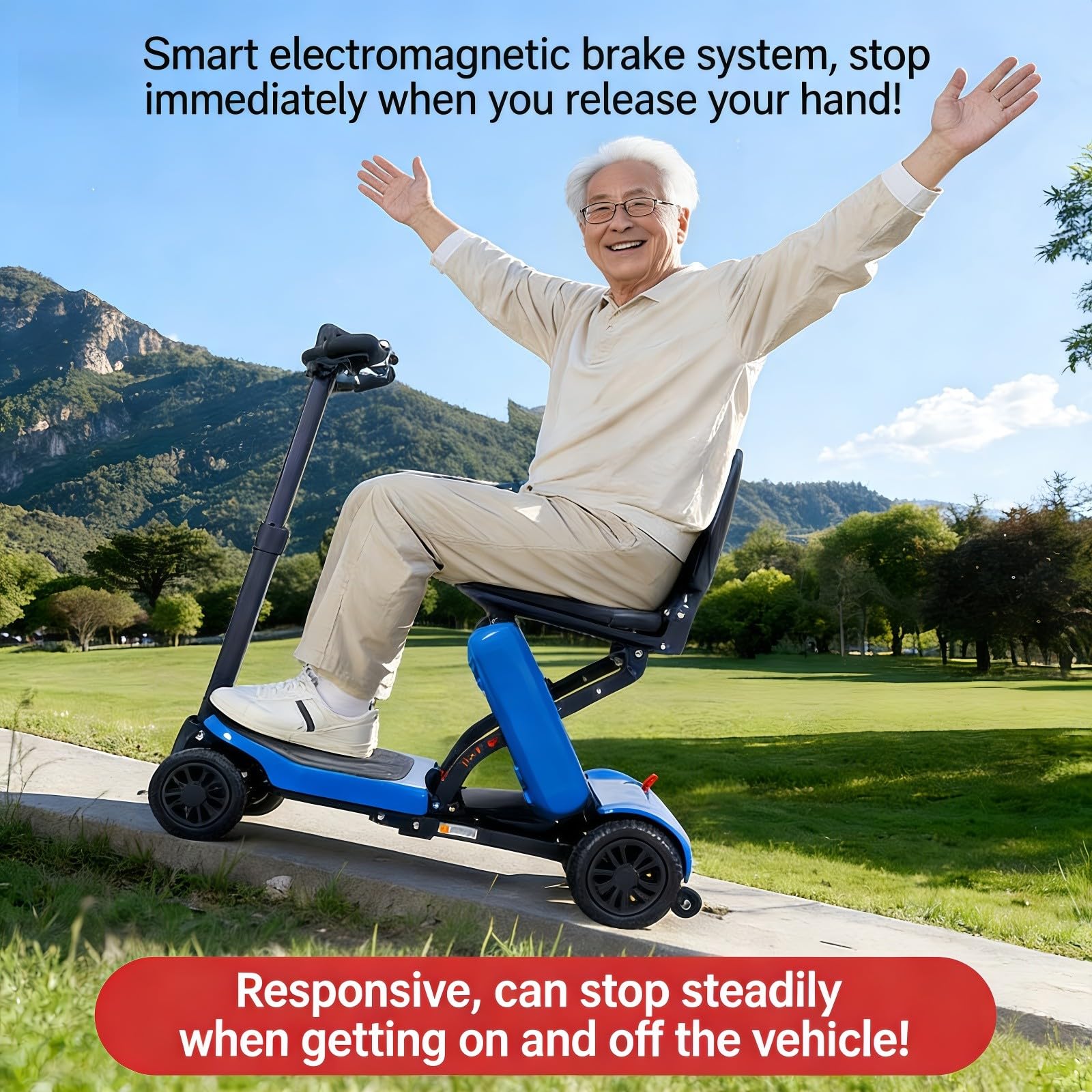 Scooters De Mobilité pour Adultes, Scooter Léger, Petit Fauteuil Roulant Électrique Pliable Et Léger Spécialement Conçu pour Les Personnes Âgées Et Handicapées.