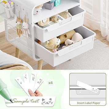 SYKIARIOL Kids Nightstand, Bedside Table, White Side Table