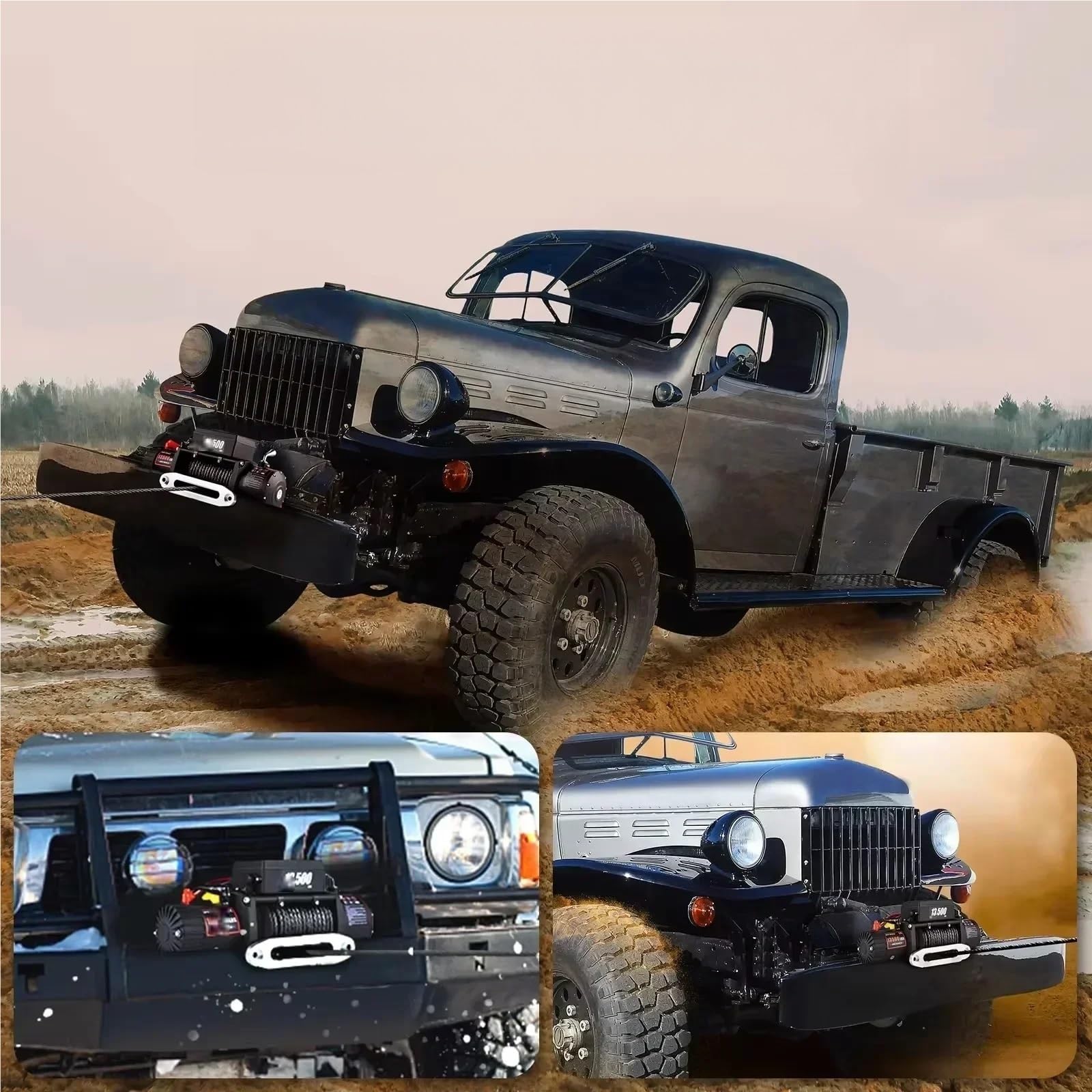 Wciągnik łańcuchowy 13500LBS 12V Wciągarka elektryczna Syntetyczna lina holownicza Wciągnik 24M / 92FT do samochodu 4X4