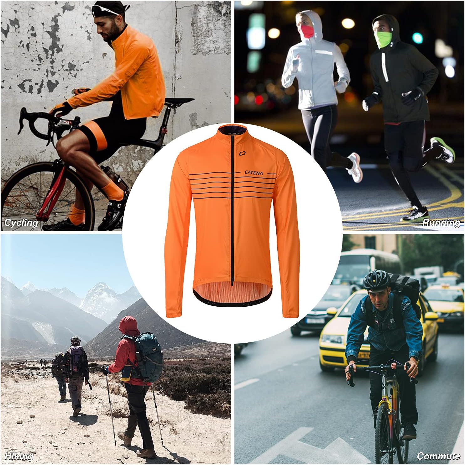 CATENA Men's Lightweight Windbreaker Waterproof WindproofJacket Outdoor Storeable Coat