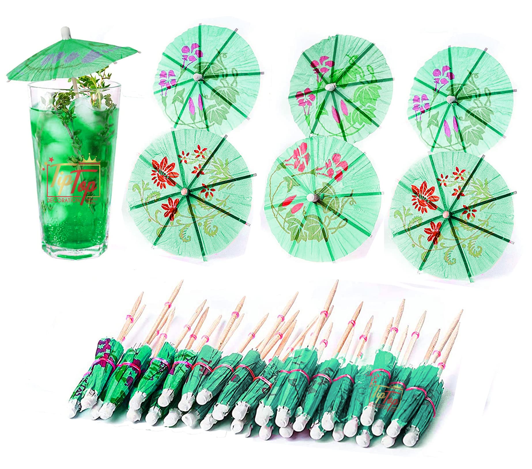 Premium Paper Folding Umbrella Tropical Hawaiian Topper Toothpicks (Pack of 10, Lemon Yellow) — Amazon image 12