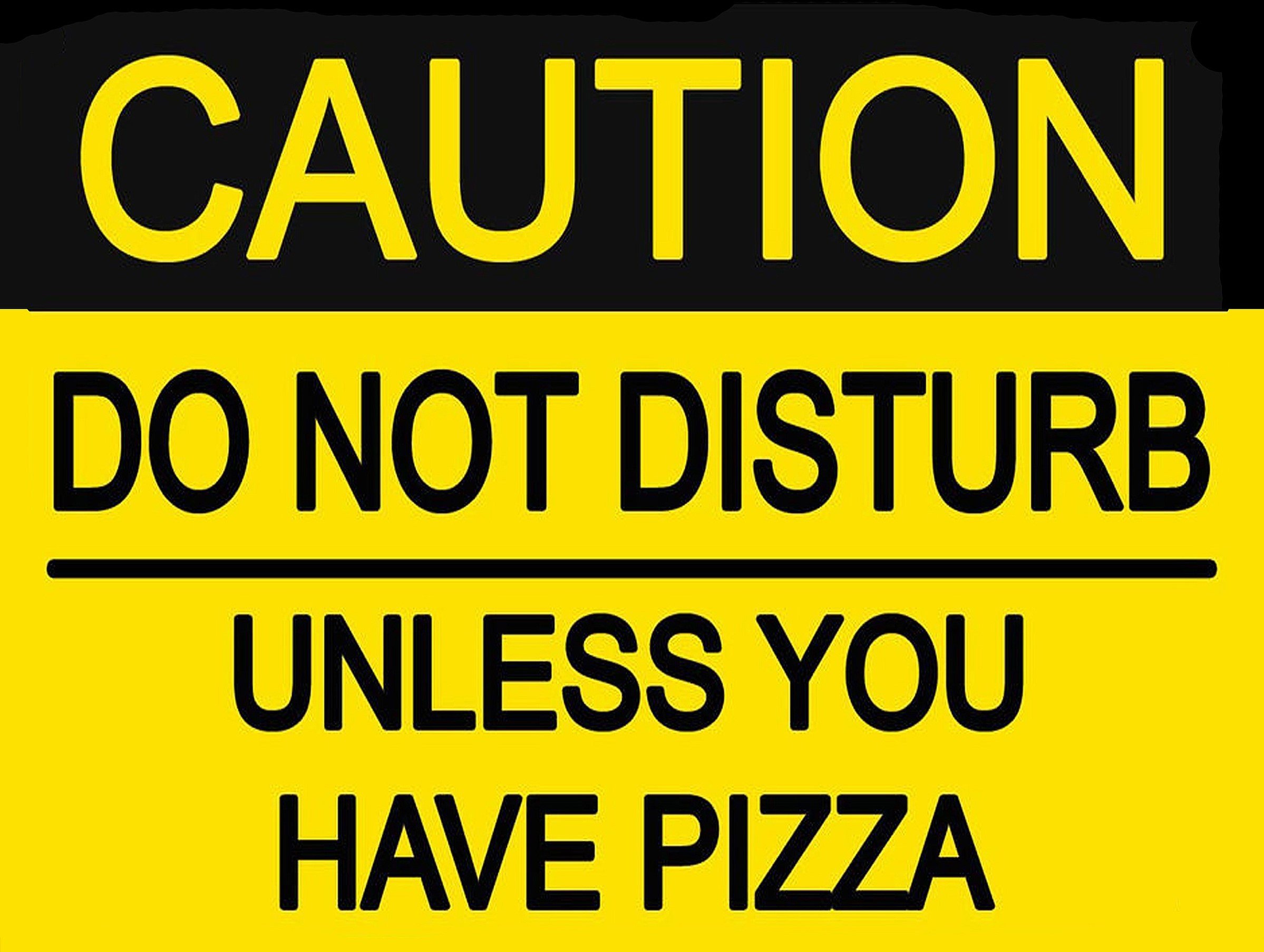 Shawprint Limited Shawprint Caution Do Not Disturb Unless You Have Pizza, Retro Metal Fridge Magnet, 100Mm X 75Mm. Novelty Gift