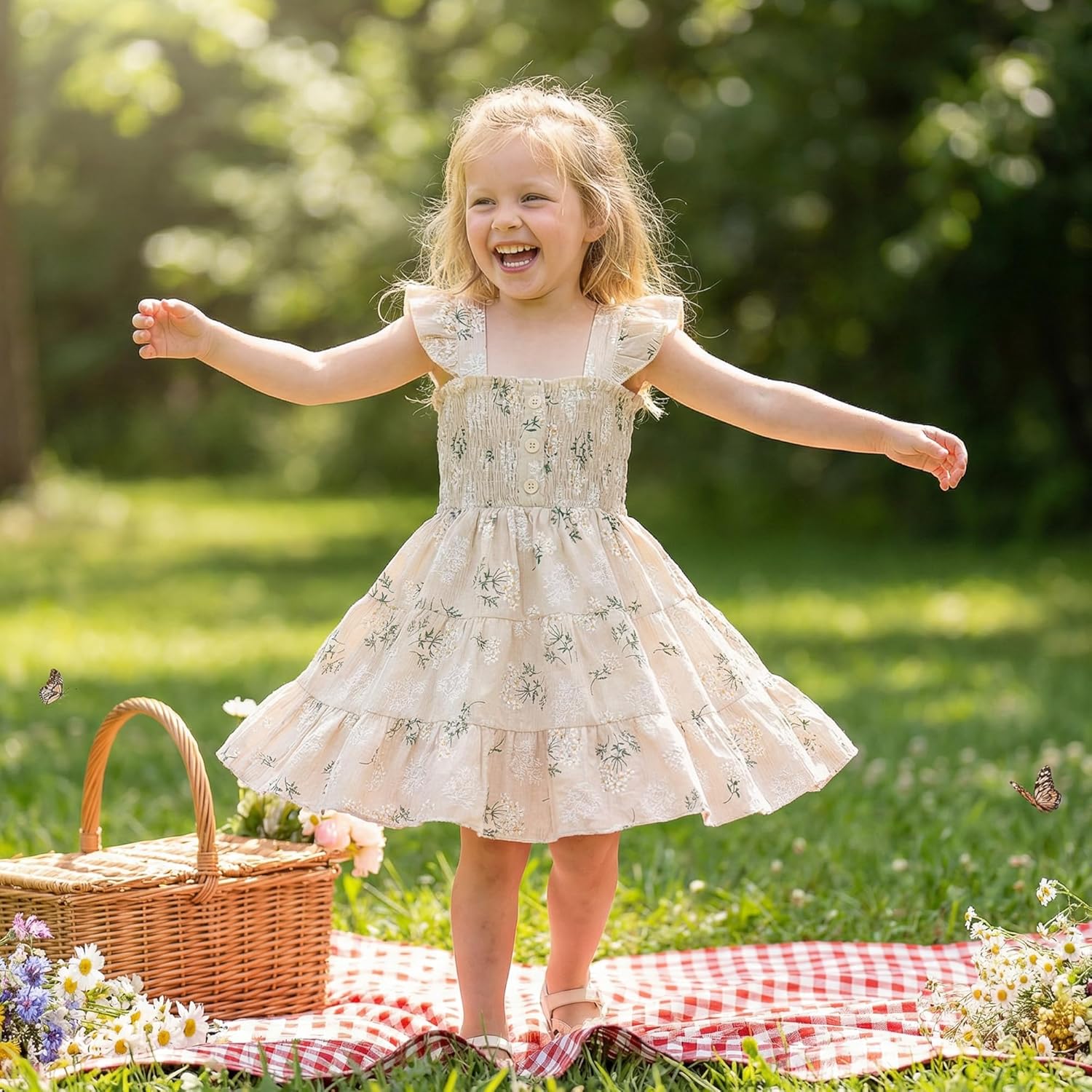 HONGTEYA Toddler Baby Girl Dress Ruffle Sleeveless Princess Dresses, Summer Dress Beach Sundress - Image 3