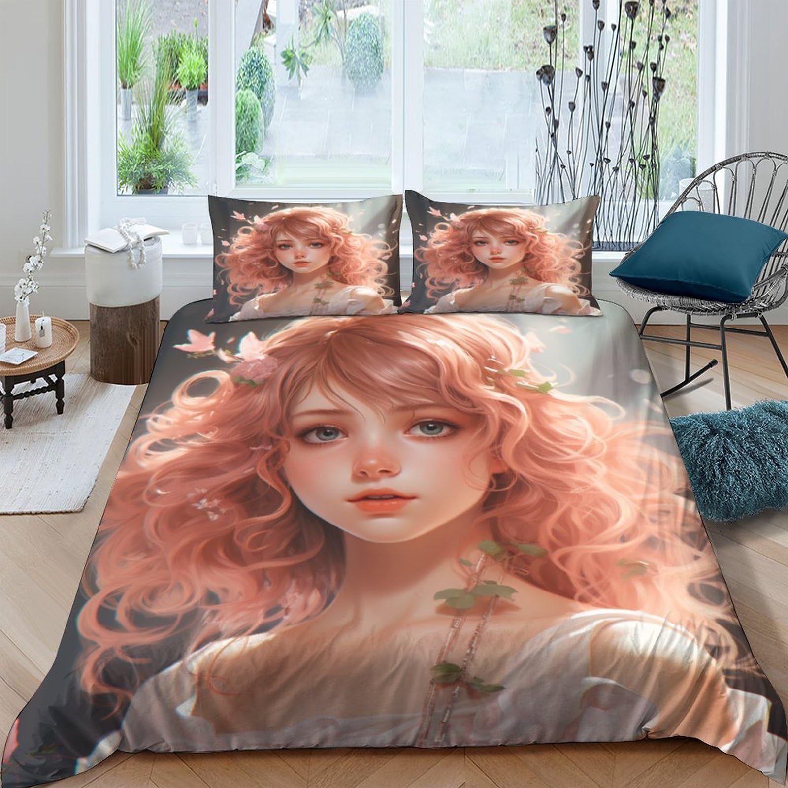 Parure lit dessins animés 3 pièces microfibre douce anti-plis