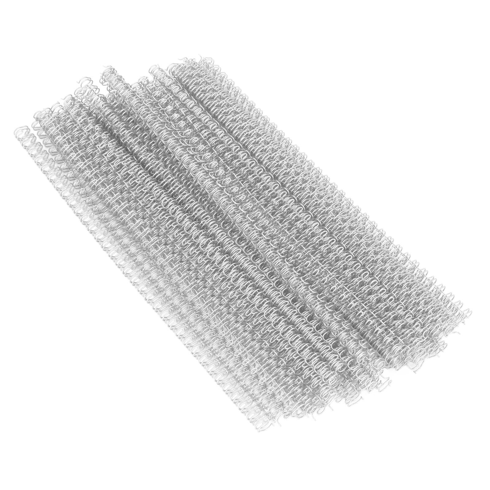 1/2 Inch Wire Cinch Book Binding Silver 3:1 Pitch, 100 Pack Double Loop Metal Spiral for Bindings Fit for School Office Notebook Maker, YolieraArt Office Products Binding Combs 100 Sheet Capacity — image 1