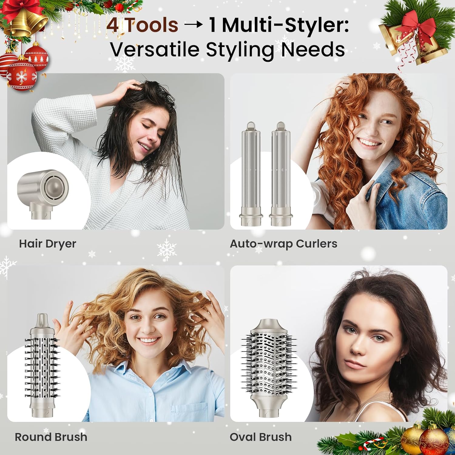 MESCOMB 5 in 1 High-Speed Hot Air Styler - Professional Frizz-Free Blow Dryer Brush, Fast Drying Hair Dryer, No Heat Damage