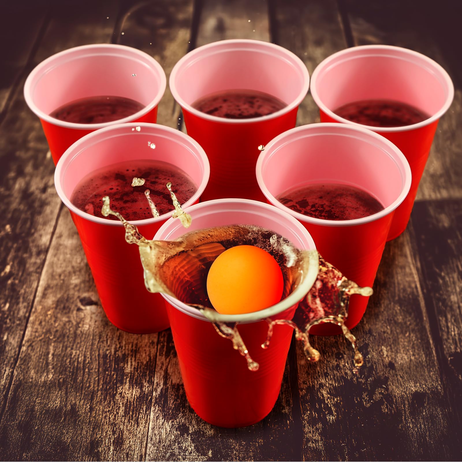 Zeawavsl Beer Pong Ping Pong Kit, Bicchieri da Beer Pong Contiene 50 Bicchieri e 12 Palline da Ping Pong, Bicchieri da Beer Pong da 500 ml Bicchieri da Beer Pong Riutilizzabili