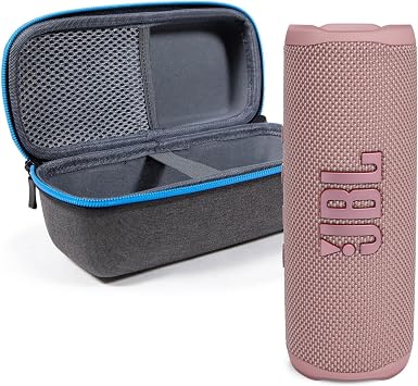 JBL Flip 6 Pink + Bundle with divvi! Protective Hardshell Case Black