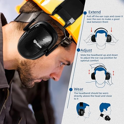 Miniatura 4 de ANDANDA Orejeras de seguridad de protección auditiva, protección auditiva, orejeras de disparo para reducción de ruido, NRR 26-28dB