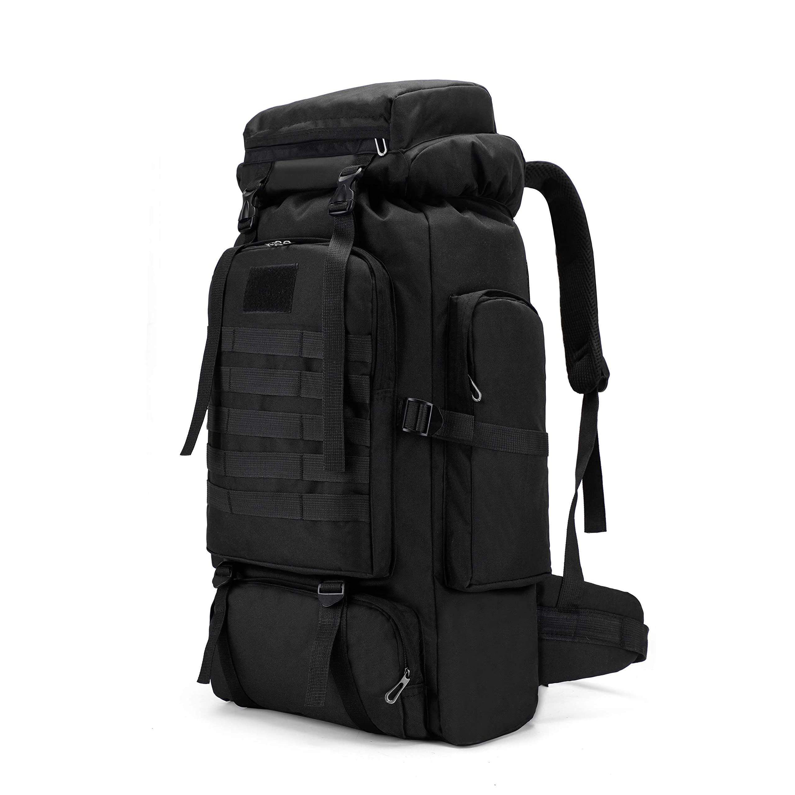 Dressfo Unisex Black 80L Hiking Camping Backpack,Hunting Climbing Backpack For Outdoor,Backpack Water Resistant,Tactical Backpack For Men Women (Black)