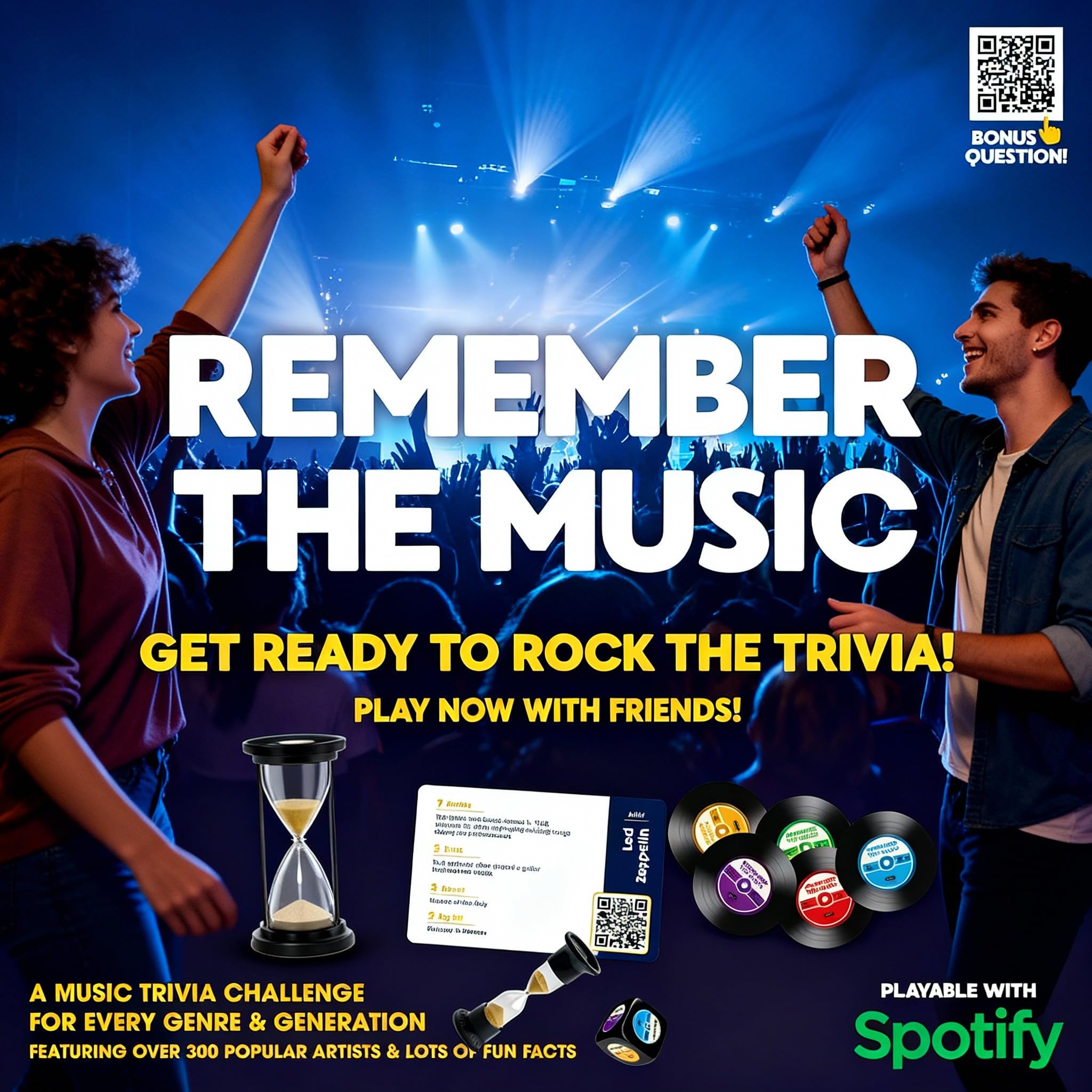 Remember The Music: Édition Tout Le Temps. Jeu de questionnaires musicaux Amusants en Famille. Course au Sommet des Charts!