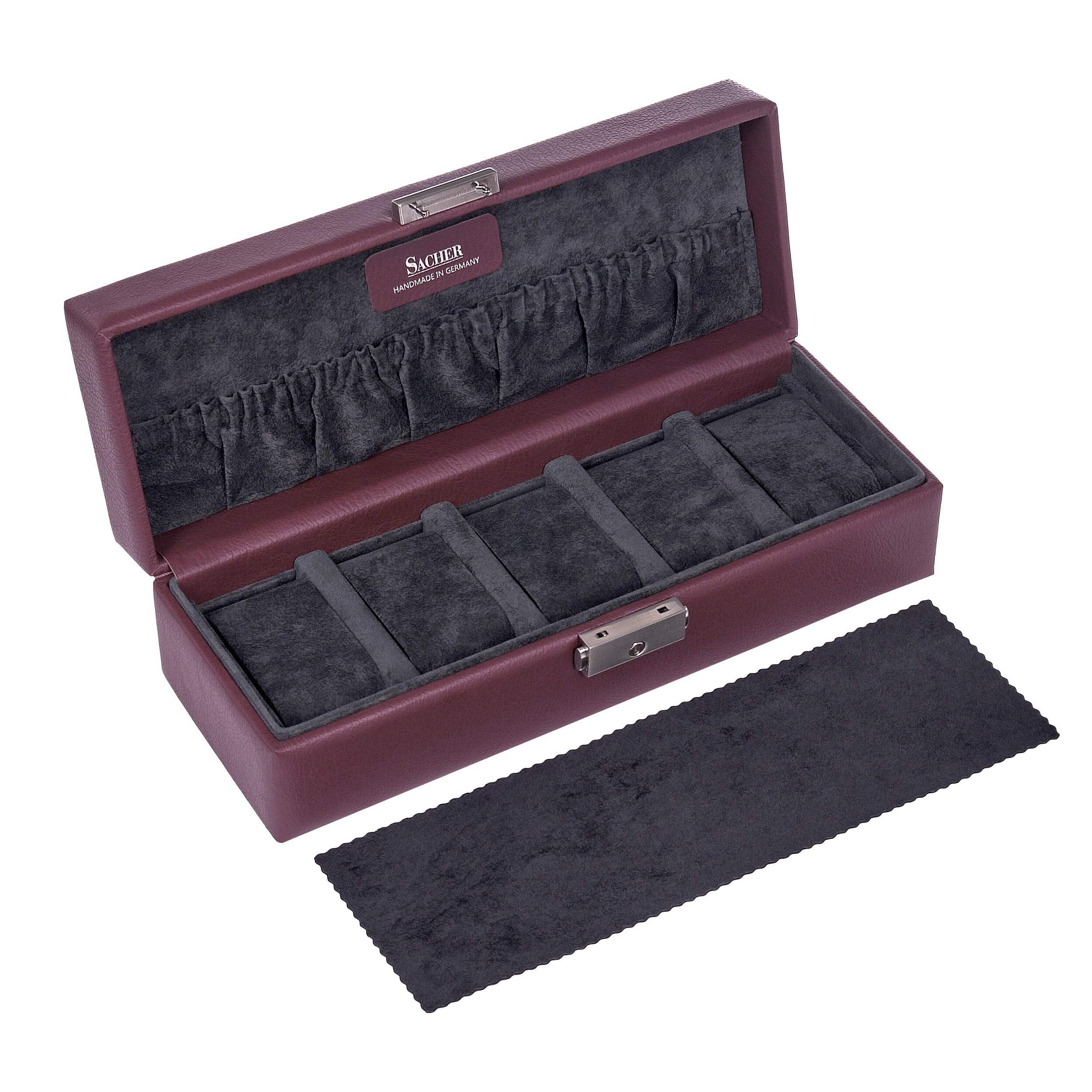 SACHER Custodia per 5 orologi cadeluxe/bordeaux (pelle bovina)