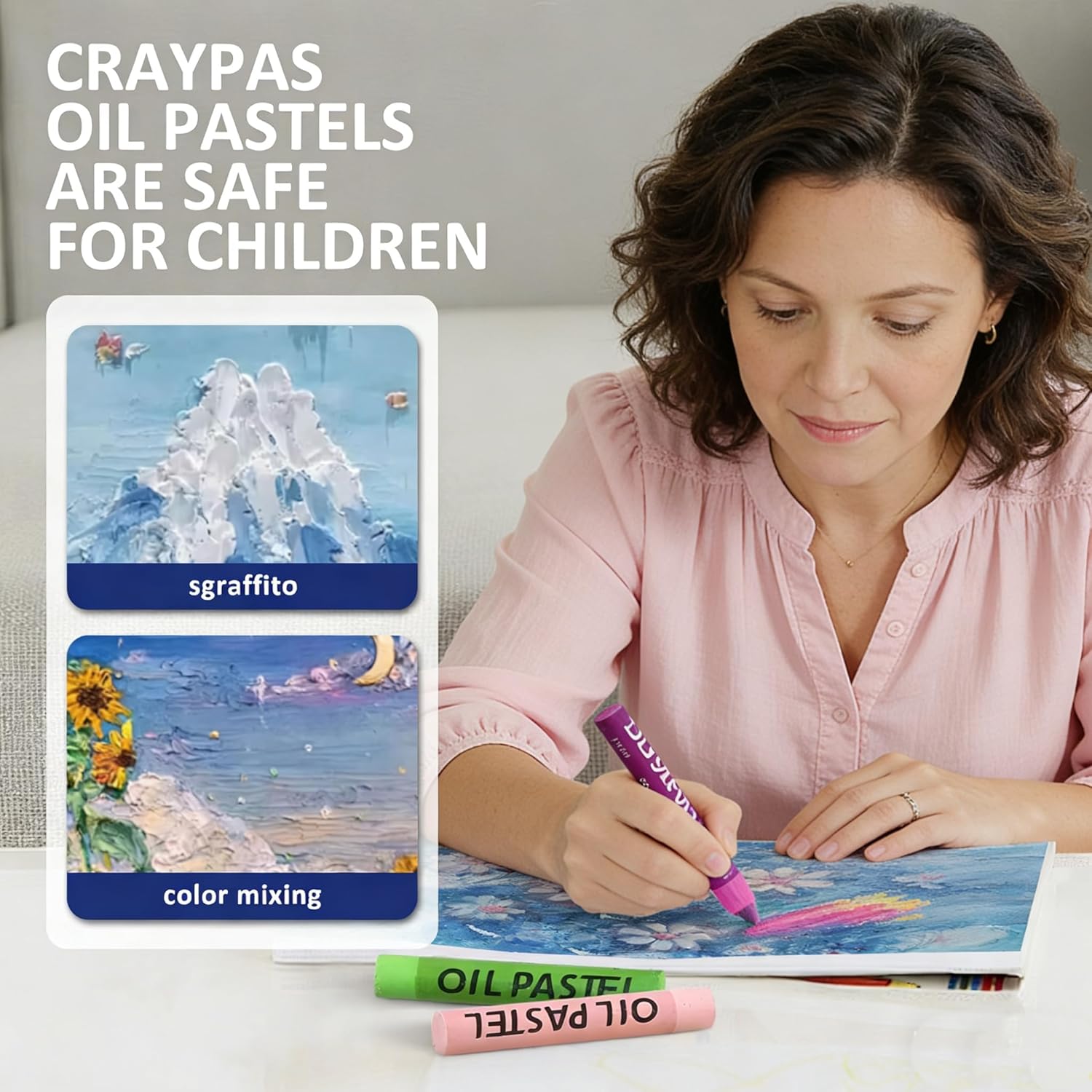 Oil Pastels 72 Colors, Soft Oil Pastel Crayons for Drawing Blending, Layering, Shading, Art Supplies Beginners