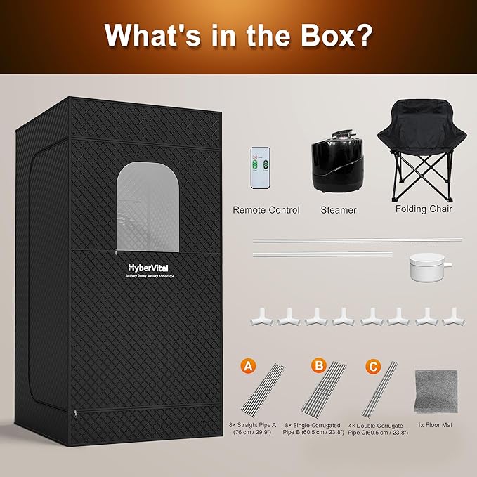 Sauna Portátil para Hogar, Carpa Amplia con Vaporizador 3.0L y Silla Ergonómica miniatura 7