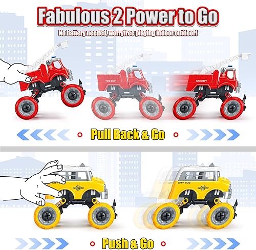 Miniatura 4 de LUDILO - Juguetes para niños de edades de 4 a 6, 5 a 7, 6 a 8 Juego de 4 vehículos urbanos para armar tu mismo bus, ambulancia, patrullero y camión