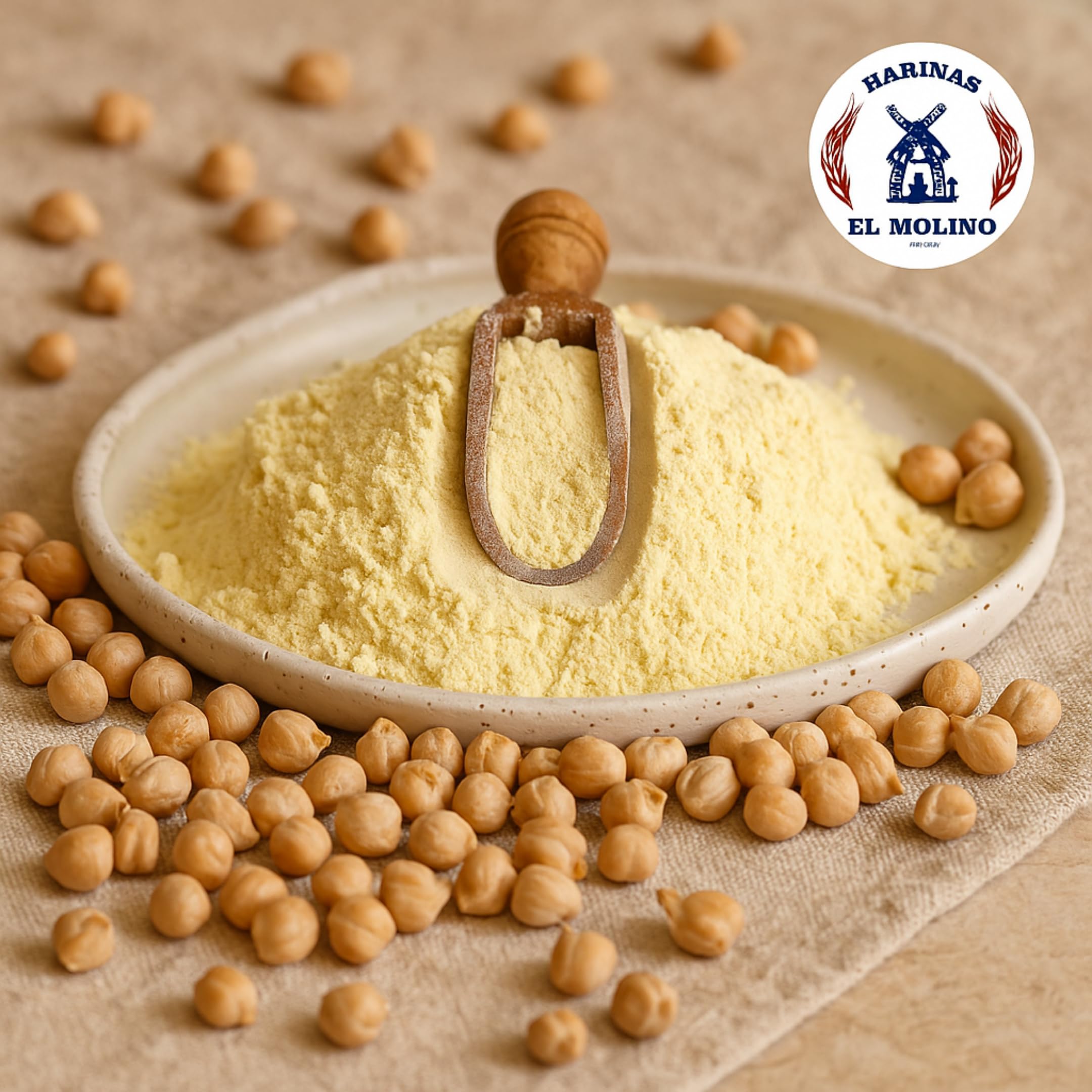El Molino - Harina de Garbanzos - 5 Kg - Ideal para Dietas Veganas, Alta en Proteínas y Fibra, Perfecta para Repostería y Cocina Saludable