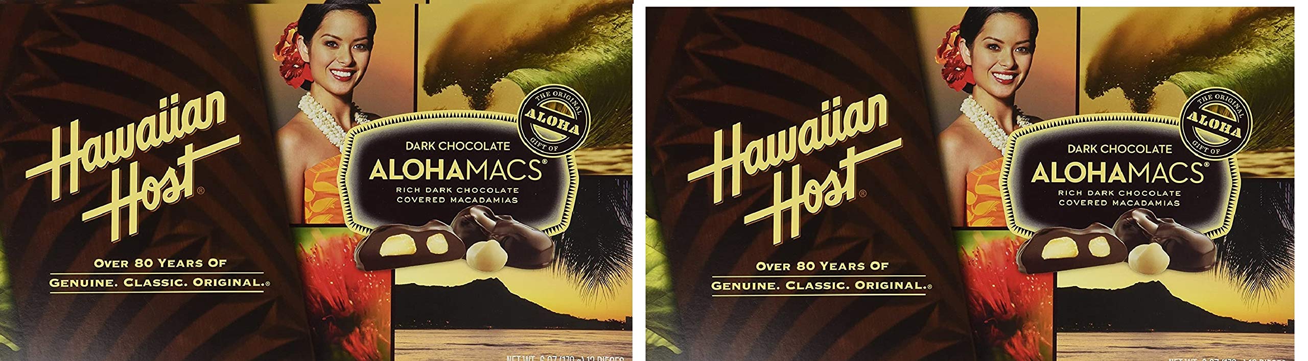 Hawaiian HostAlohamacs Dark Chocolate Covered Macadamia Nuts (2-Pack)