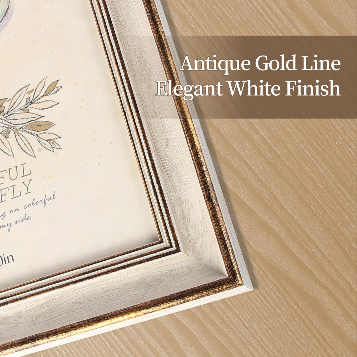 5x7 Picture Frame Retro White Gold Line Vintage Picture Frames Antique Photo Frame Wall Hang Desktop Decor Display Mothers Day Birthday Gifts for Mom Grandma Women