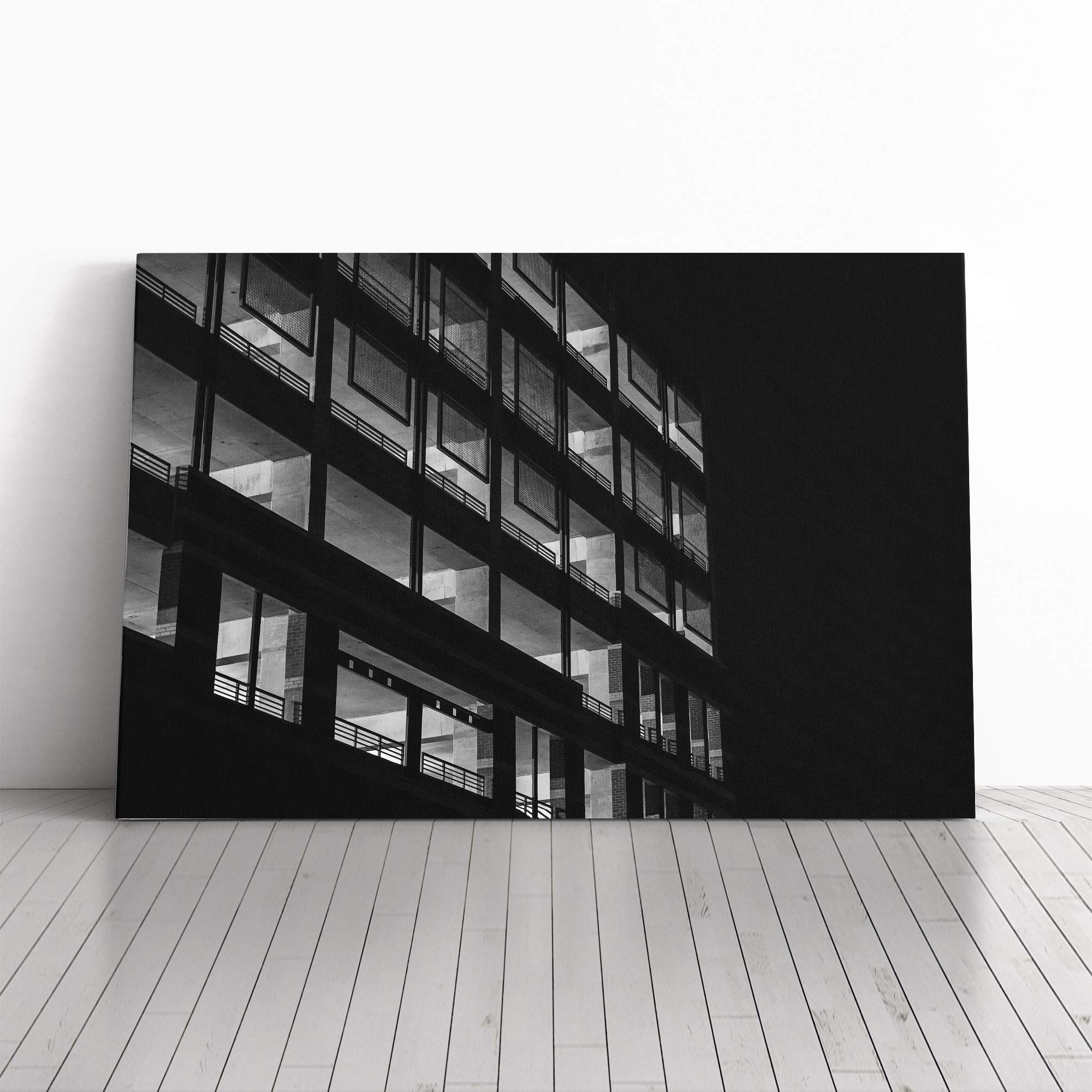 Architecture Building (2) Canvas Print | Gallery Wrapped 30mm Frame Wall Art | 24x16 inches | Ready to Hang | Modern Cityscape Picture | Living Room Bedroom Lounge Office