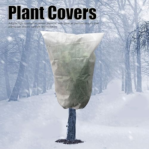 Miniatura 4 de Cubiertas para plantas contra la congelación para plantas al aire libre, bolsa de protección de plantas con cordón, para invierno, reutilizable,