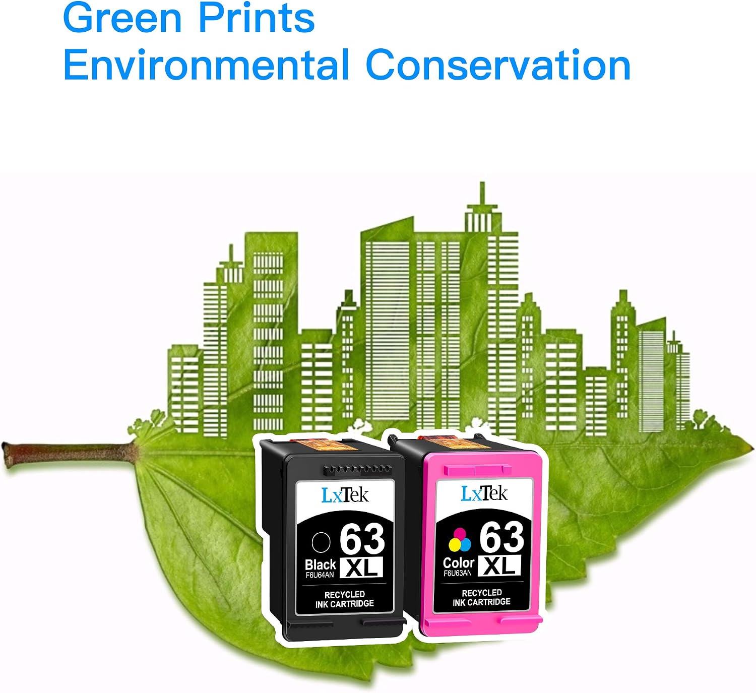 Black Friday - 60% OFF LxTek Remanufactured Ink Cartridge Replacement for HP 63 63XL Compatible with HP Officejet 5255 5258 5260 3830 Envy 4520 4516 DeskJet 1112 2132 3632 Printer Tray, 2 Pack (1 Black, 1 Tri-Color)