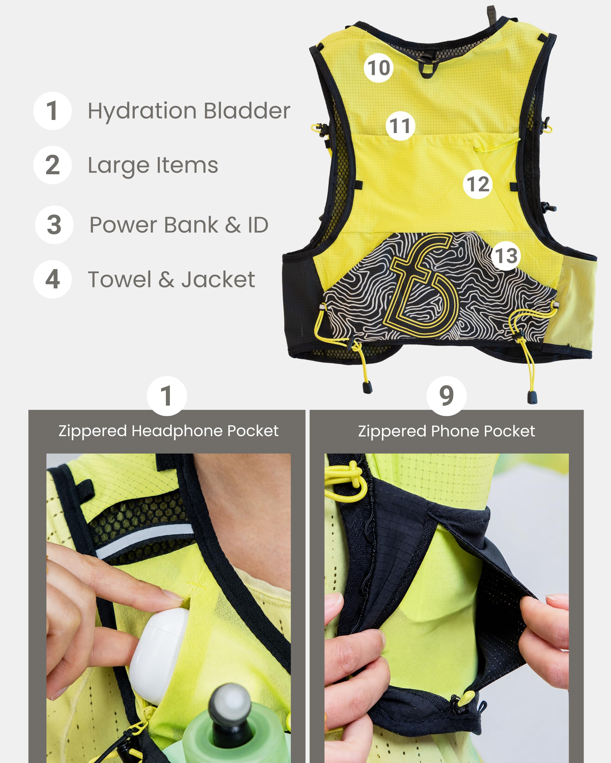 FlipBelt Tahoe Gilet d'hydratation Rose Blush XS
