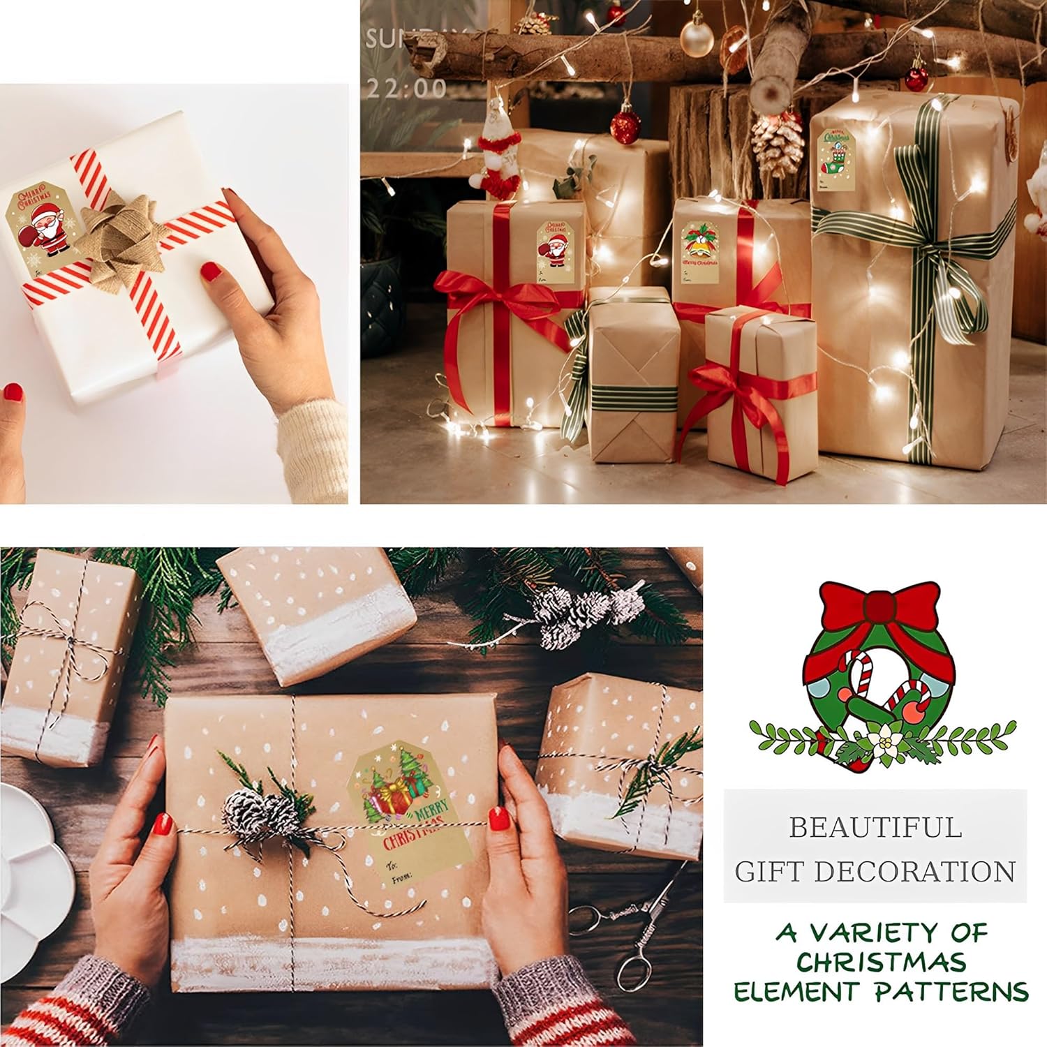 Etiquetas Con Dirección De Retorno Navideñas Crear Colección De