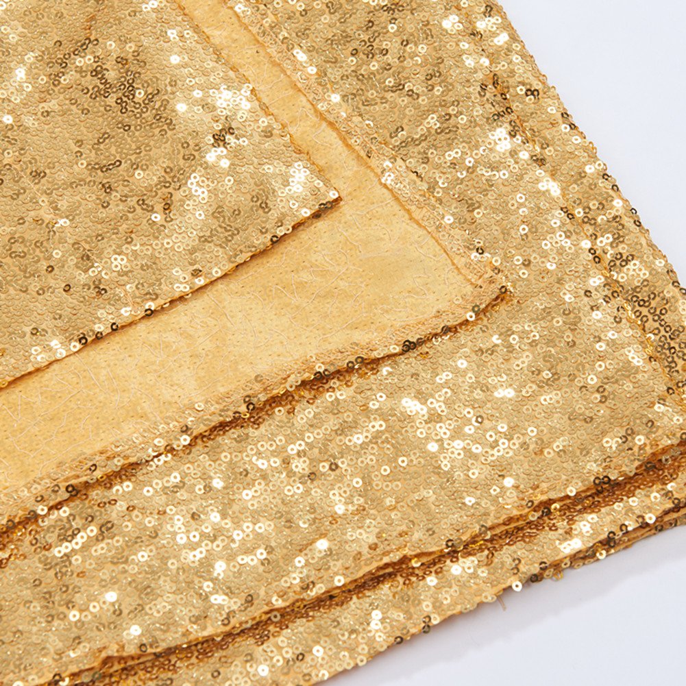 YZEO 4ft*6.5ft Photo Booth Backdrop Gold Sequin Fabric Gold Wedding Curtain — view 3