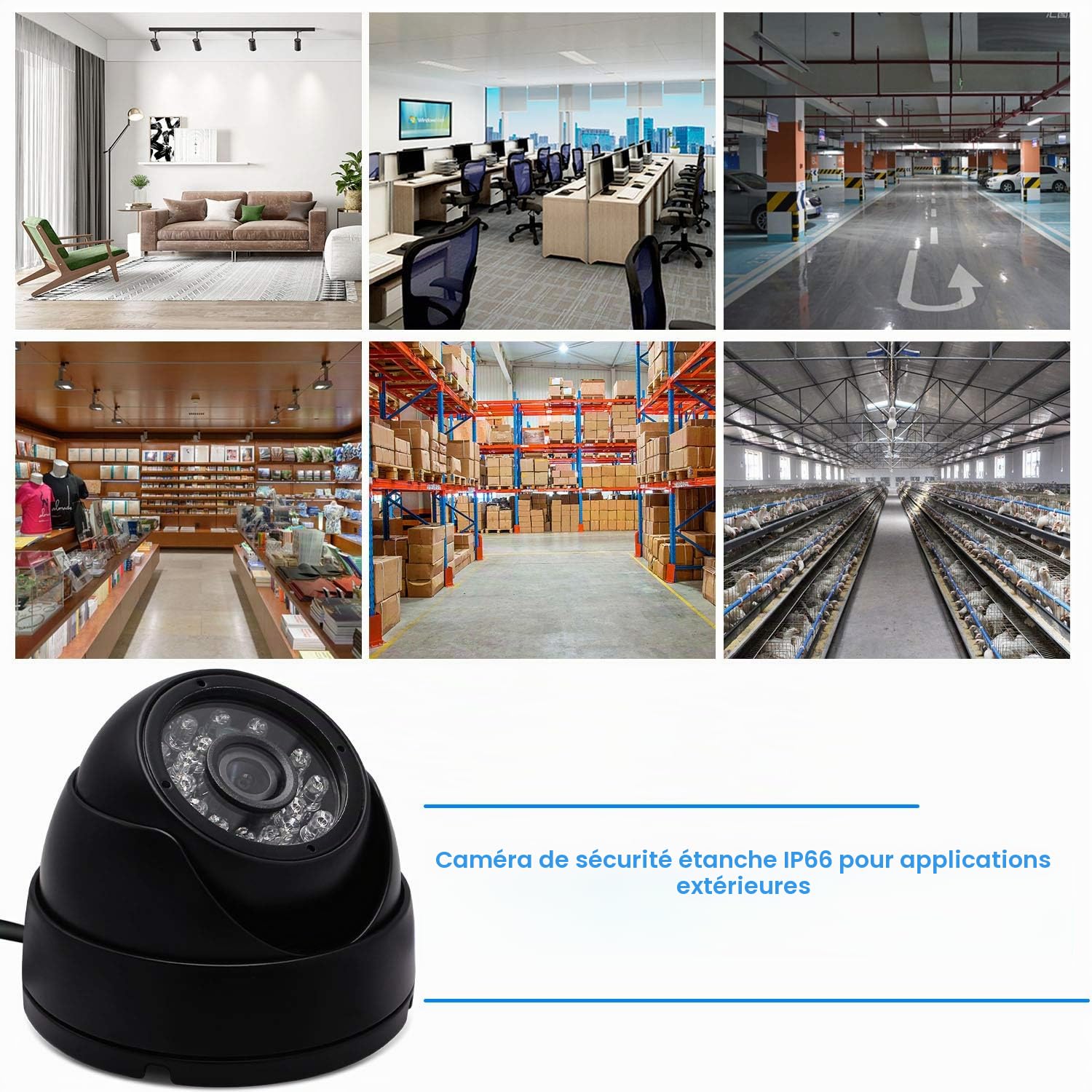 Svpro Caméra dôme étanche Microphone 720p USB dôme Caméra de Surveillance en extérieur