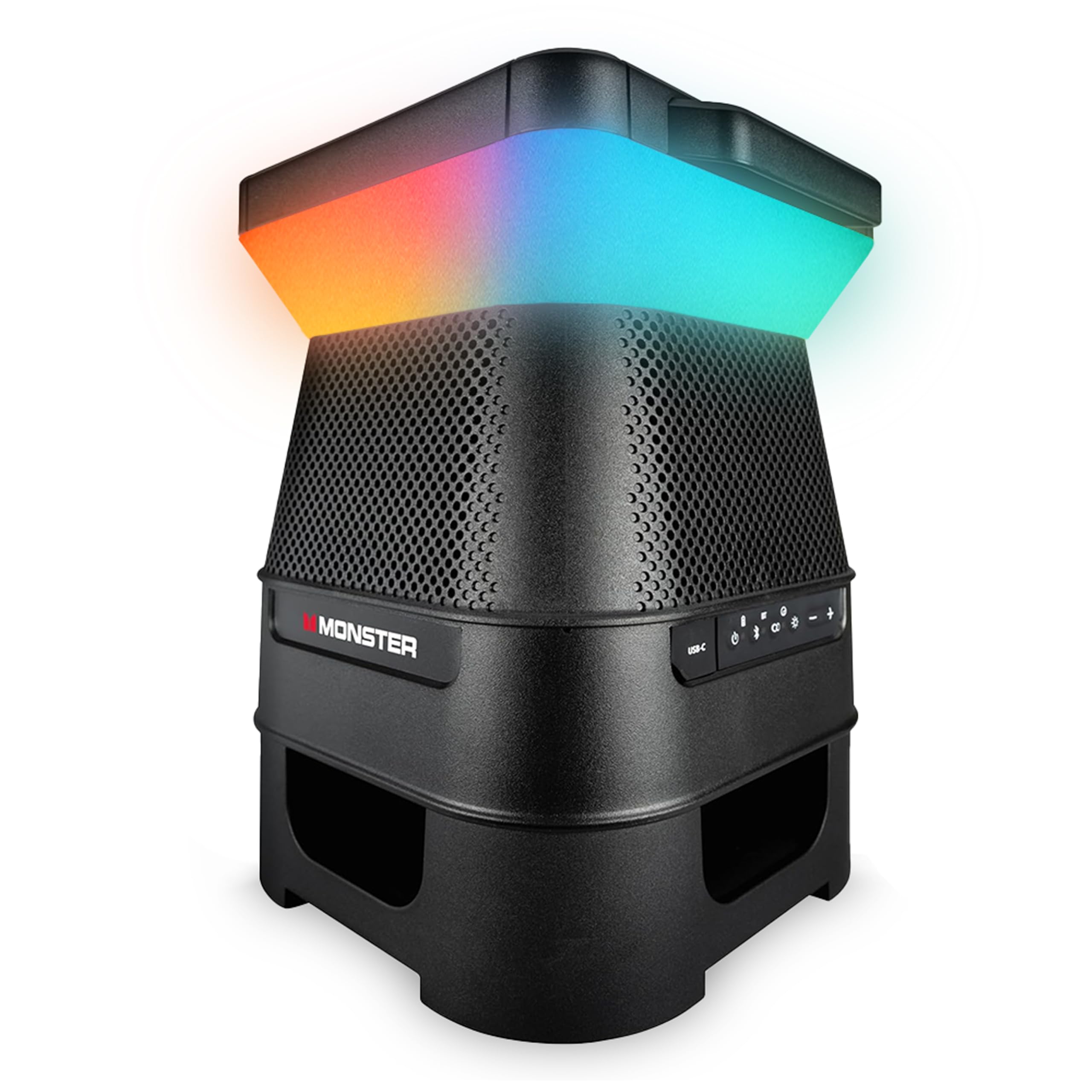 Monster Solar X Speaker - Bluetooth Wireless Solar Powered 360 Degree Sound with LED, Easy Connect, 8 Hours of Playtime and 30W Bass