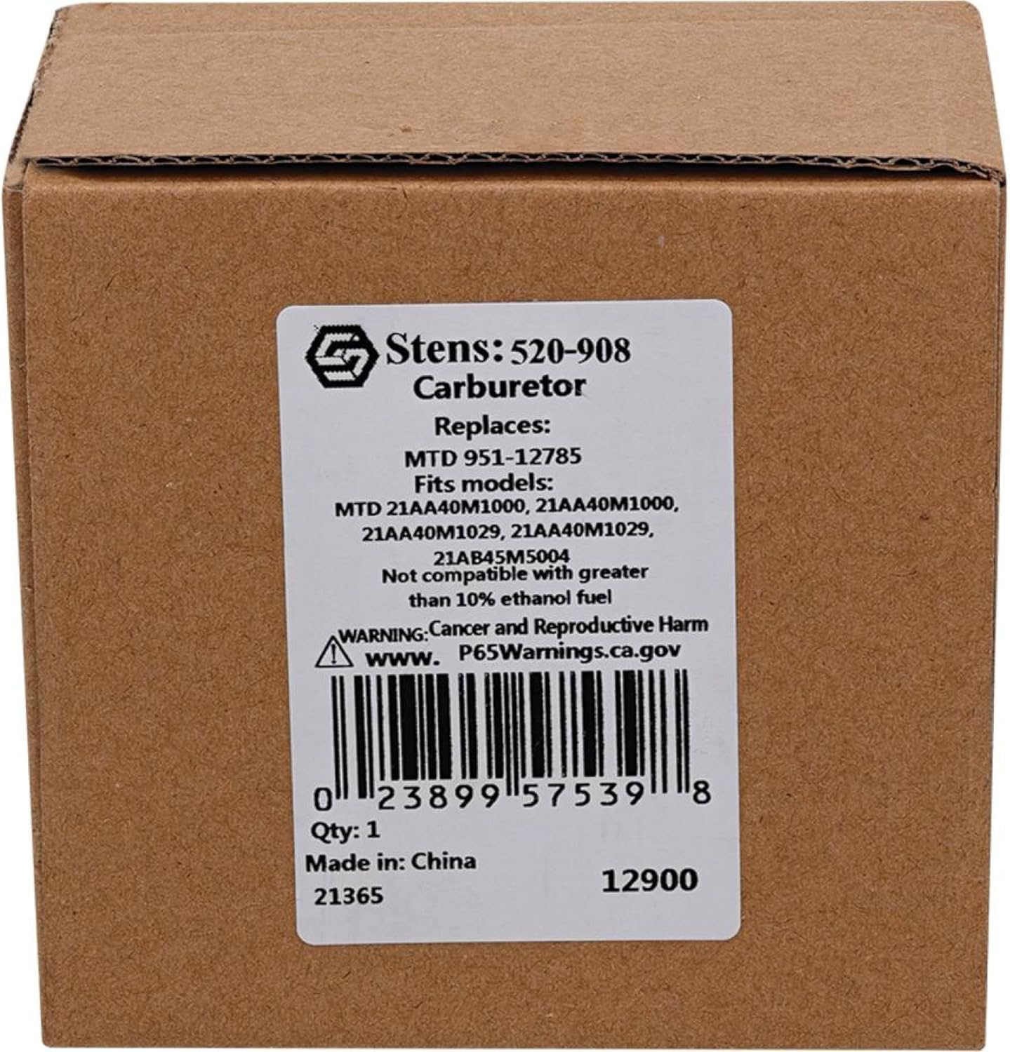 Stens 520-908 Carburetor Compatible With/Replacement For MTD 21AA40M1000, 21AA40M1000, 21AA40M1029, 21AA40M1029, 21AB45M5004 751-10797, 951-10797